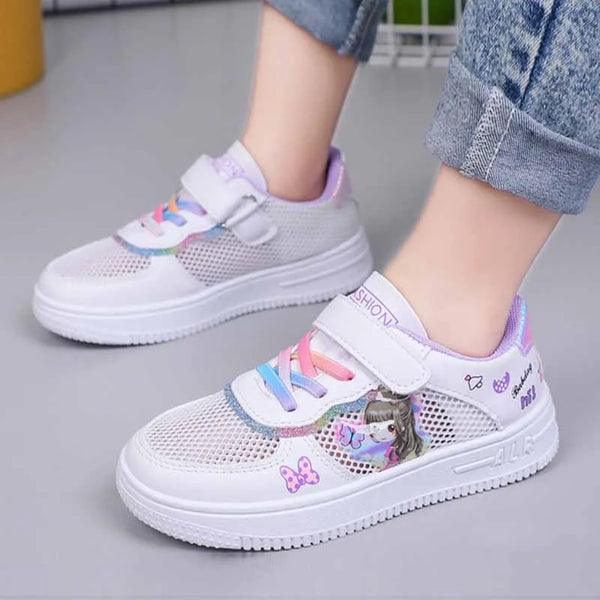 Girl's Summer Mesh Breathable Small White Shoes Spring/summer Children's Cartoon Princess Board Shoes Kid's Casual Sports Shoes