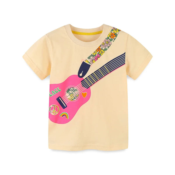 Zeebreand Kids Summer Girls T Shirts Toddler Clothing Short Sleeve Cartoon Print Fashion Children's Tees Tops