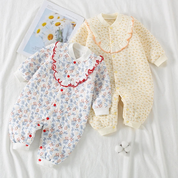 Soft Baby Girl Clothes Cotton Autumn and Winter Newborn Romper Cute Girl Bodysuit  Warm Boy Clothes Babies 0 to 12 Months